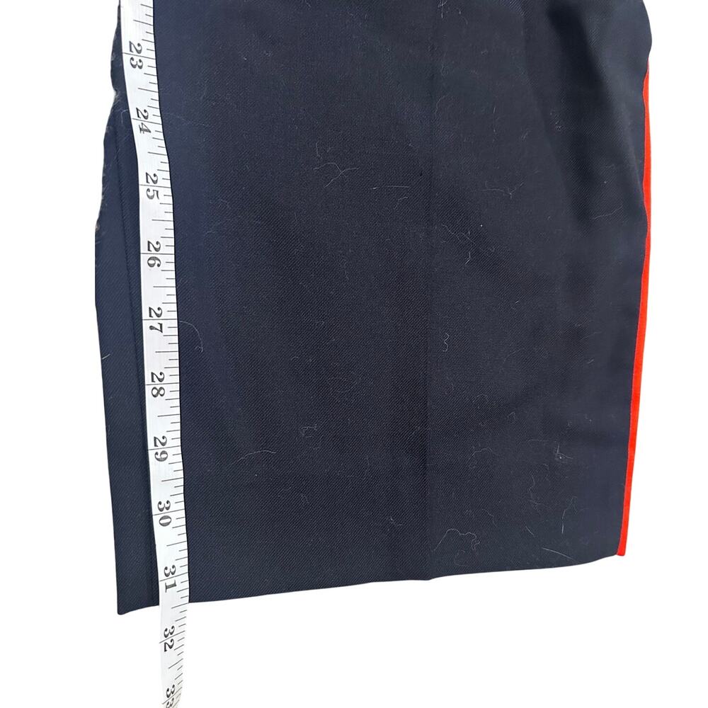 NWOT Victoria Beckham AW21 Navy Wool Wide Leg Tuxedo Pants Belted Sz 10 (W 35) - Picture 10 of 11